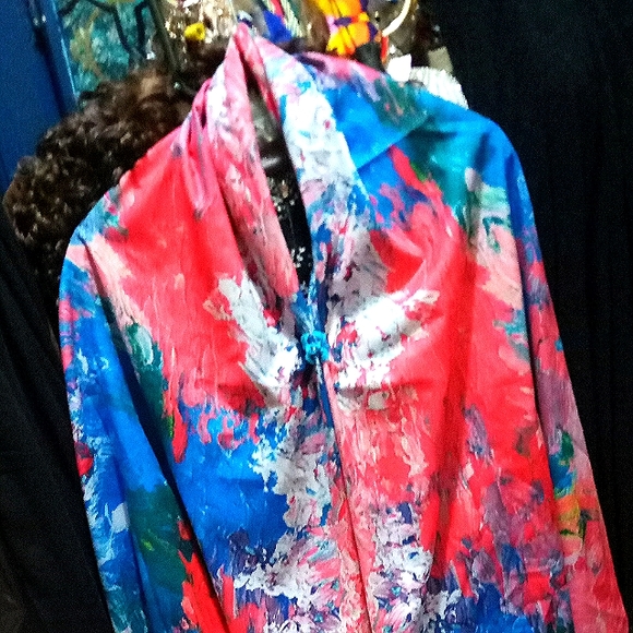 Marbleized Scarf 100% Viscose w/ clip, 27"/70" - Picture 1 of 3